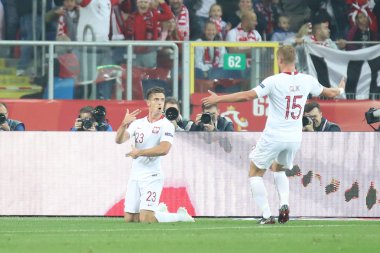 Chorzow, Polonya - 11 Ekim 2018: Uefa Milletler Ligi 2019: Polonya - Portekiz o/p Krzysztof PIATEK
