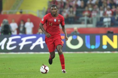 Chorzow, Polonya - 11 Ekim 2018: Uefa Milletler Ligi 2019: Polonya - Portekiz o/p William Carvalho