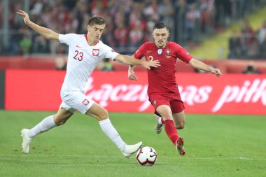 Chorzow, Polonya - 11 Ekim 2018: Uefa Milletler Ligi 2019: Polonya - Portekiz o/p Krzysztof PIATEK