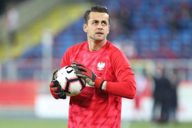 Chorzow, Polonya - 14 Ekim 2018: Uefa Milletler Ligi 2019: Polonya - İtalya o/p Lukasz Fabianski