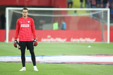 Chorzow, Polonya - 14 Ekim 2018: Uefa Milletler Ligi 2019: Polonya - İtalya o/p Lukasz Fabianski