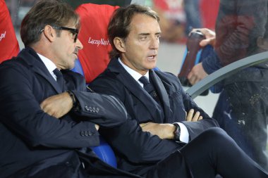 Chorzow, Polonya - 14 Ekim 2018: Uefa Milletler Ligi 2019: Polonya - İtalya o/p Roberto Mancini