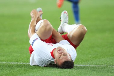 Chorzow, Polonya - 14 Ekim 2018: Uefa Milletler Ligi 2019: Polonya - İtalya o/p Arkadiusz Reca