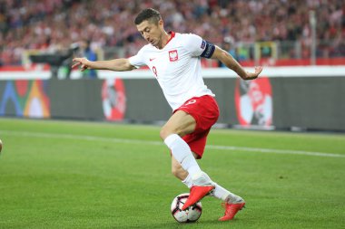 Chorzow, Polonya - 14 Ekim 2018: Uefa Milletler Ligi 2019: Polonya - İtalya o/p Robert Lewandowski