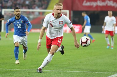 Chorzow, Polonya - 14 Ekim 2018: Uefa Milletler Ligi 2019: Polonya - İtalya o/p Kamil Glik