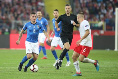 Chorzow, Polonya - 14 Ekim 2018: Uefa Milletler Ligi 2019: Polonya - İtalya o/p Marco Veratti