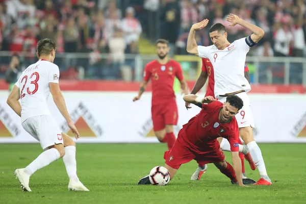 Chorzów Polska Października 2018 Ligi Narodów Uefa 2019 Polska Portugalia — Zdjęcie stockowe