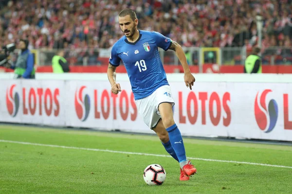 Chorzow, Polonya - 14 Ekim 2018: Uefa Milletler Ligi 2019: Polonya - İtalya o/p Leonardo Bonucci