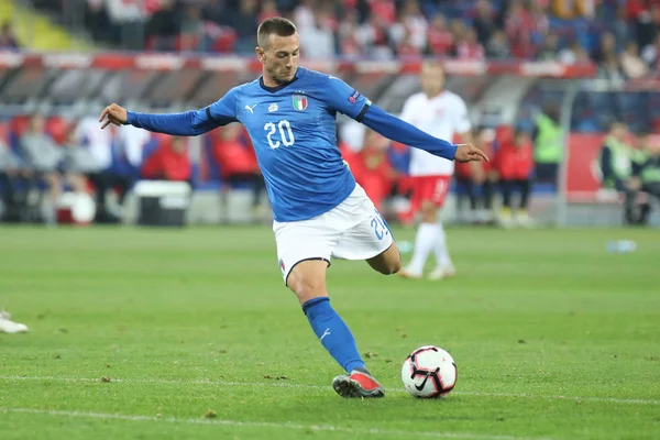 Chorzow, Polonya - 14 Ekim 2018: Uefa Milletler Ligi 2019: Polonya - İtalya o/p Federico Bernardeschi