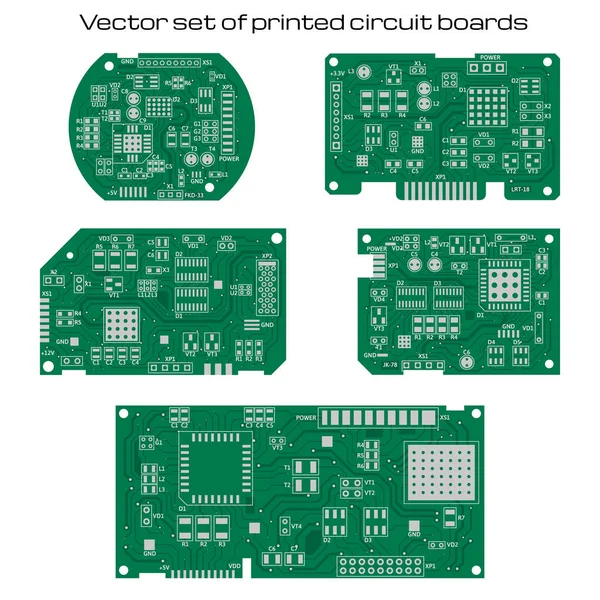 Conjunto de vetores de placas de circuito impresso —  Vetores de Stock