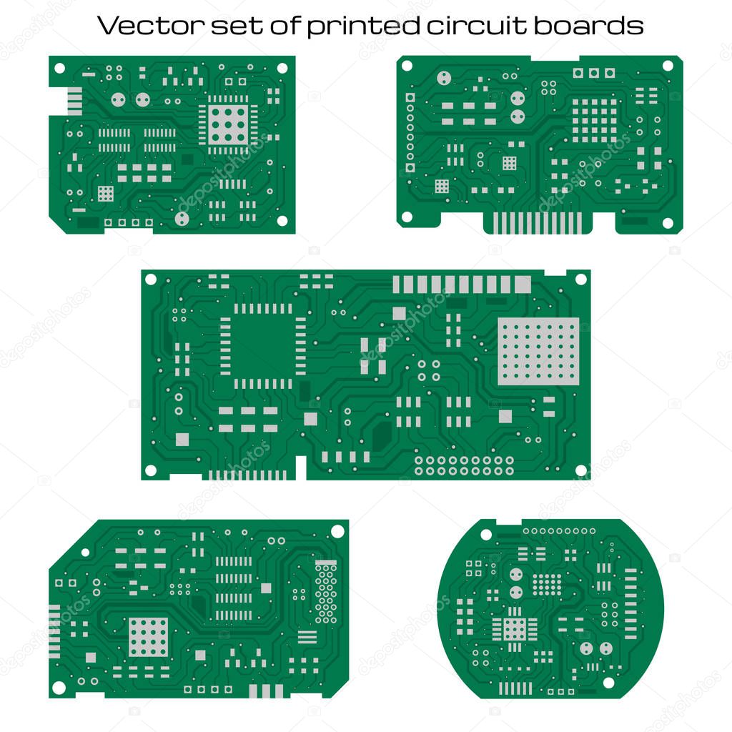 Vector set of printed circuit boards