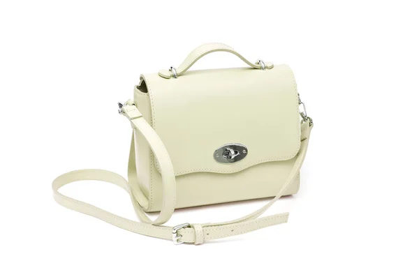 Borsa Mano Avorio Moda Sfondo Bianco Isolato — Foto Stock