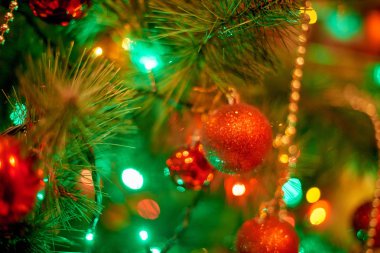 Noel ağacı sıcak ışık iç