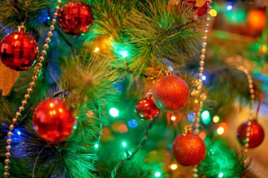 Noel ağacı sıcak ışık iç