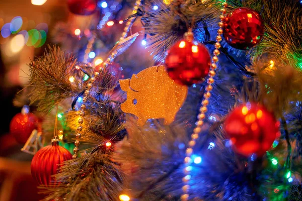 Weihnachtsbaum Warmem Licht — Stockfoto