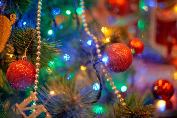 Christmas Tree Warm Light Interior Stock Photo