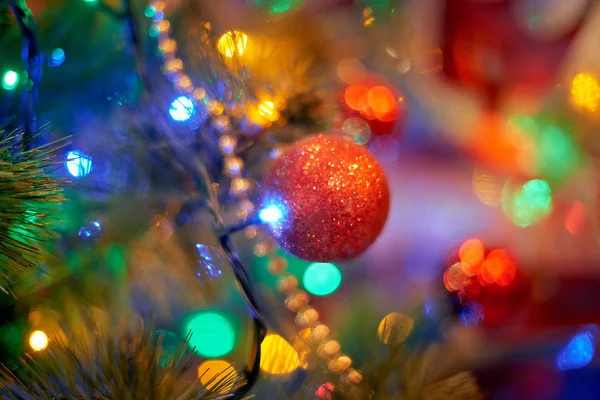 Christmas Tree Warm Light Interior Royalty Free Stock Photos