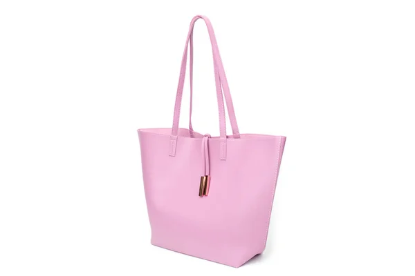 Large pink handbag isolated on white background — Stock Photo, Image