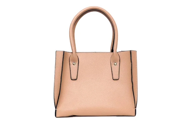 Borsa Mano Beige Moda Sfondo Bianco Isolato — Foto Stock