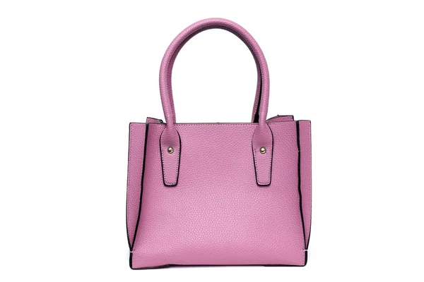 Pink fashion purse handbag on white background isolated — Stock Photo, Image