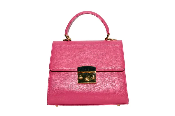 ピンクファッション財布ハンドバッグ上白背景孤立 — ストック写真