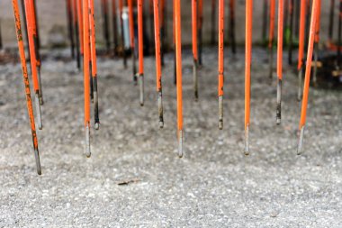 kırmızı çivi soyut somut makro görünümü Kapat