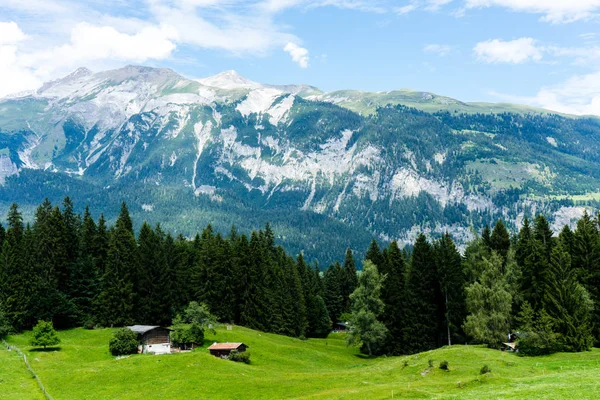 Panoramicznym Widokiem Góry Alpy Flims Switzerland — Zdjęcie stockowe