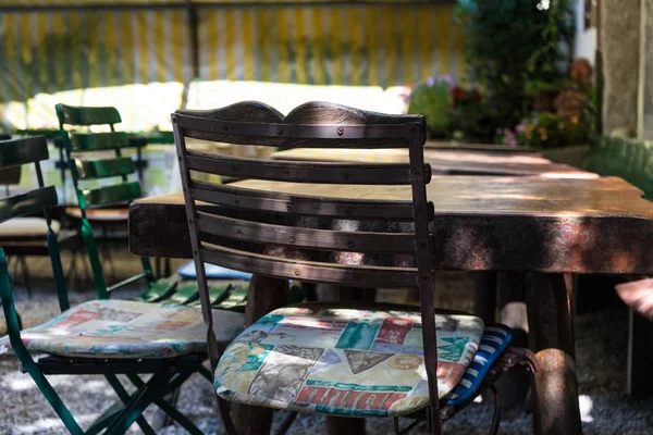 Stol Och Bord Utomhus Restaurang Café Bar Mysigt Ställe För — Stockfoto