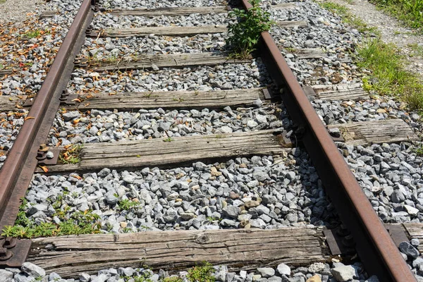 Eski Tren Izlemek Abandenend Sanayi Alanında Kullanılmadığı — Stok fotoğraf