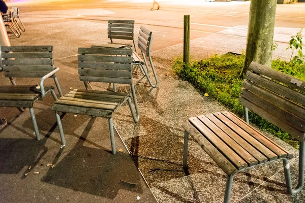 Chairs Standing Randomly Night Urban — Stock Photo, Image