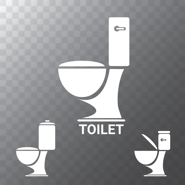 トイレ記号をベクトルします。トイレのサインまたは透明な背景に分離された便器 — ストックベクタ