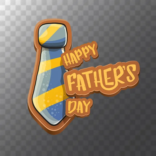Glückliche Vatertag Vektor Cartoon Grußkarte. Vatertagsetikett oder -symbol isoliert auf transparentem Hintergrund — Stockvektor