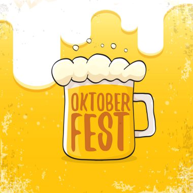 Oktoberfest bira arka plan etiketinde el çizilmiş vektör. Bira ile Vintage grafik octoberfest afiş, el ilanı veya afiş tasarım şablonu