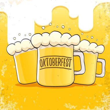 Oktoberfest bira arka plan etiketinde el çizilmiş vektör. Bira ile Vintage grafik octoberfest afiş, el ilanı veya afiş tasarım şablonu