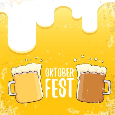 Oktoberfest bira arka plan etiketinde el çizilmiş vektör. Bira ile Vintage grafik octoberfest afiş, el ilanı veya afiş tasarım şablonu