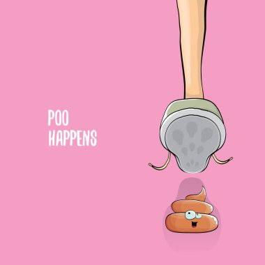 step on poo cartoon comic business situation. Business mistakes concept illustration. clipart