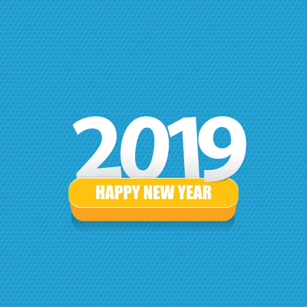 2019 Feliz ano novo design criativo vetor fundo ou cartão de saudação. Números do ano novo 2019 em azul — Vetor de Stock