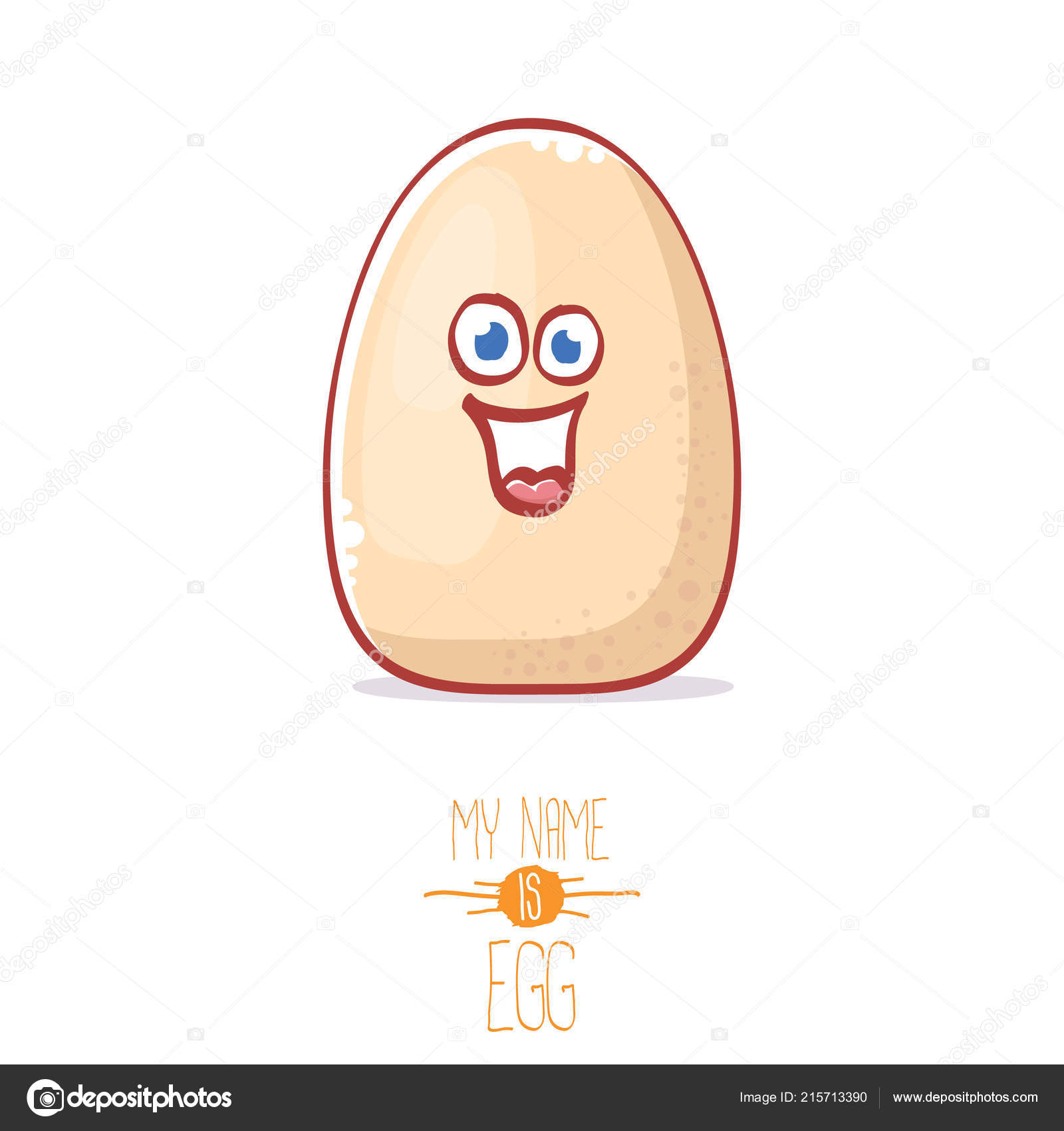 cute white egg cartoon kawaii character isolated on white background