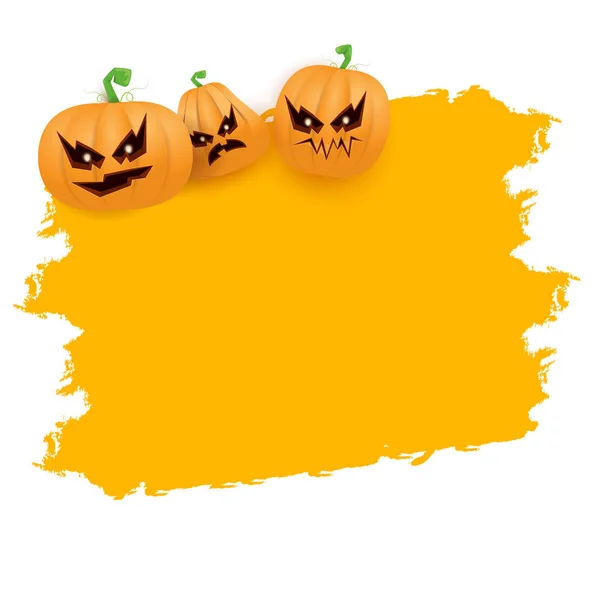 Halloween web grunge nápis nebo plakát s strašidelné dýně Halloween izolovaných na bílém pozadí. Funky děti Halloween banner s prostorem pro pozdrav text nebo prodej — Stockový vektor