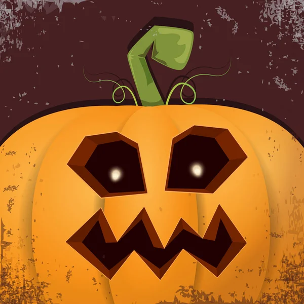 Cadılar Bayramı karikatür kabak koyu arka yüzünde ile. Jack-o-fener Cadılar Bayramı afiş ve posterler için içine karikatür çizim, oyulmuş kabak vektör
