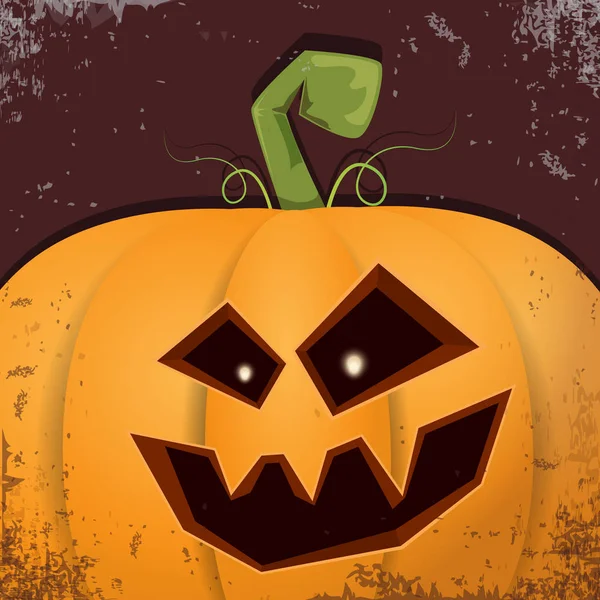 Cadılar Bayramı karikatür kabak koyu arka yüzünde ile. Jack-o-fener Cadılar Bayramı afiş ve posterler için içine karikatür çizim, oyulmuş kabak vektör