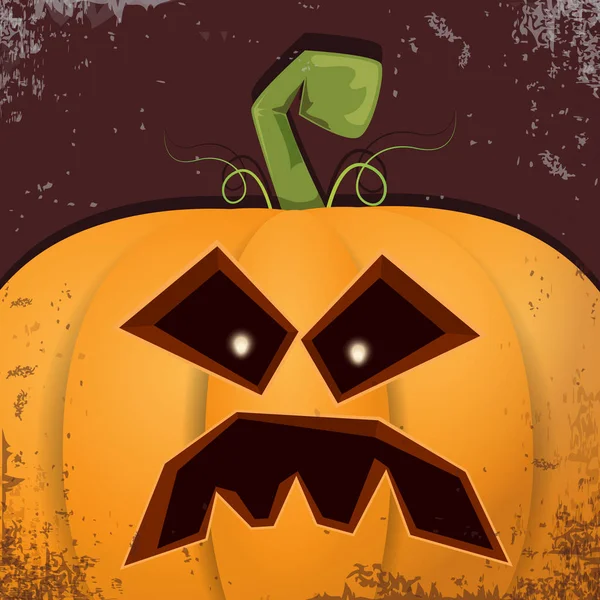 Cadılar Bayramı karikatür kabak koyu arka yüzünde ile. Jack-o-fener Cadılar Bayramı afiş ve posterler için içine karikatür çizim, oyulmuş kabak vektör