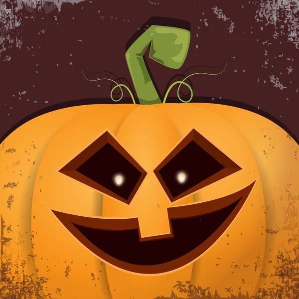 Cadılar Bayramı karikatür kabak koyu arka yüzünde ile. Jack-o-fener Cadılar Bayramı afiş ve posterler için içine karikatür çizim, oyulmuş kabak vektör