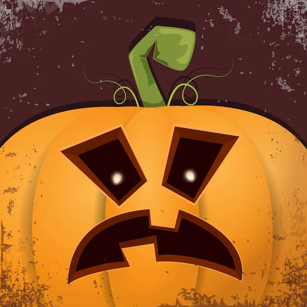 Cadılar Bayramı karikatür kabak koyu arka yüzünde ile. Jack-o-fener Cadılar Bayramı afiş ve posterler için içine karikatür çizim, oyulmuş kabak vektör