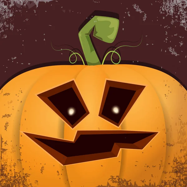 Cadılar Bayramı karikatür kabak koyu arka yüzünde ile. Jack-o-fener Cadılar Bayramı afiş ve posterler için içine karikatür çizim, oyulmuş kabak vektör