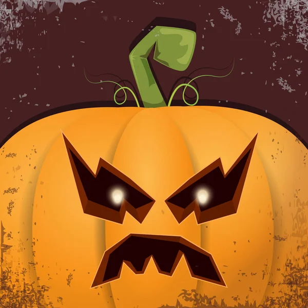 Cadılar Bayramı karikatür kabak koyu arka yüzünde ile. Jack-o-fener Cadılar Bayramı afiş ve posterler için içine karikatür çizim, oyulmuş kabak vektör