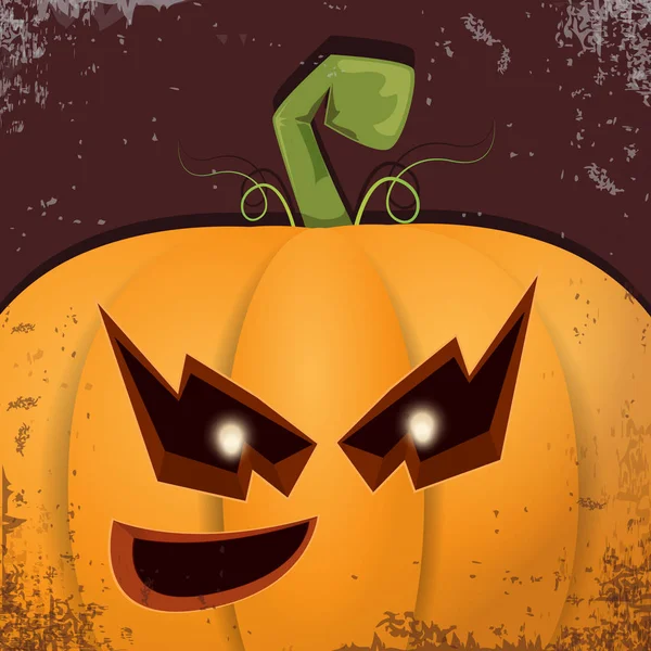 Cadılar Bayramı karikatür kabak koyu arka yüzünde ile. Jack-o-fener Cadılar Bayramı afiş ve posterler için içine karikatür çizim, oyulmuş kabak vektör