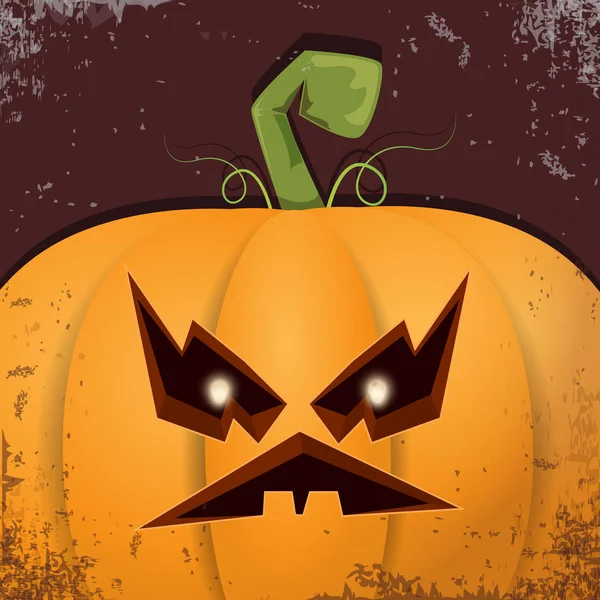 Cadılar Bayramı karikatür kabak koyu arka yüzünde ile. Jack-o-fener Cadılar Bayramı afiş ve posterler için içine karikatür çizim, oyulmuş kabak vektör
