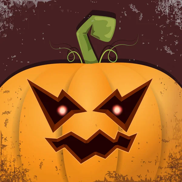Cadılar Bayramı karikatür kabak koyu arka yüzünde ile. Jack-o-fener Cadılar Bayramı afiş ve posterler için içine karikatür çizim, oyulmuş kabak vektör