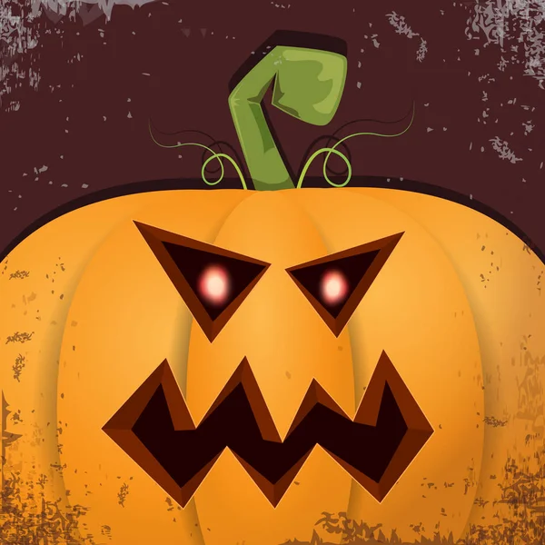 Cadılar Bayramı karikatür kabak koyu arka yüzünde ile. Jack-o-fener Cadılar Bayramı afiş ve posterler için içine karikatür çizim, oyulmuş kabak vektör
